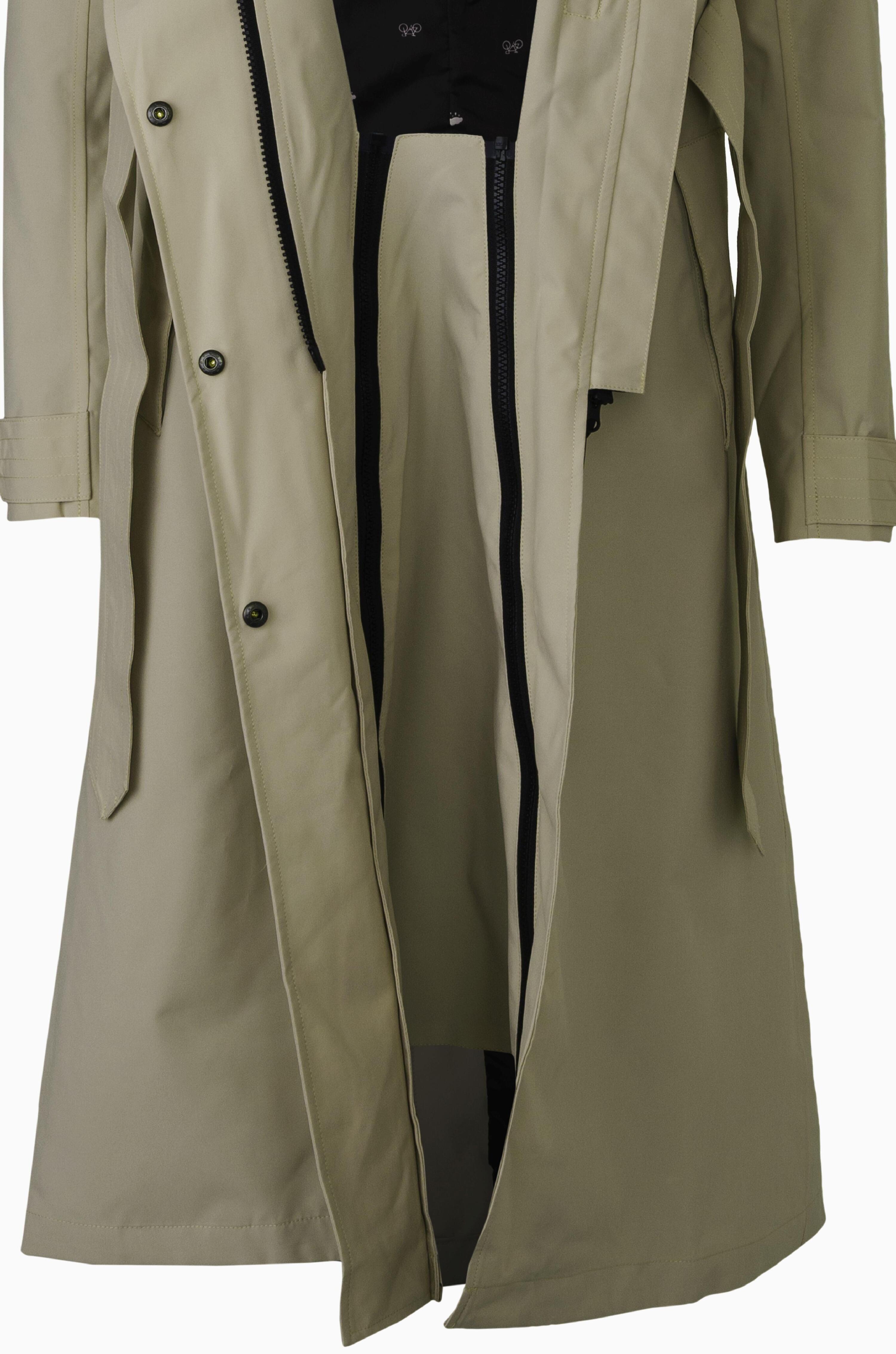 Trench Coat Long Chaqueta de lluvia Urban Outdoor Mujeres Pistachio Green 7/7