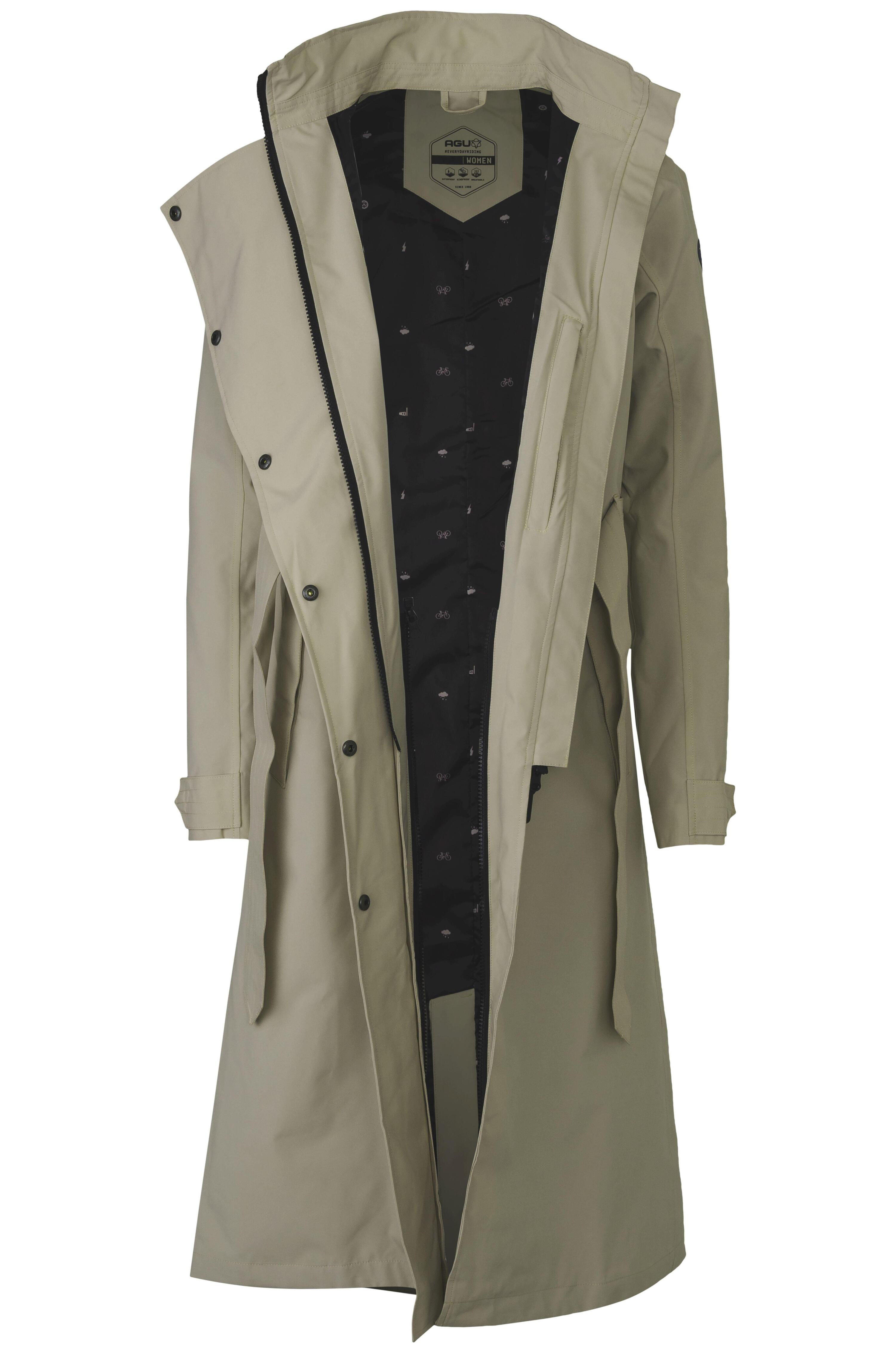 Trench Coat Long Chaqueta de lluvia Urban Outdoor Mujeres Pistachio Green 4/7