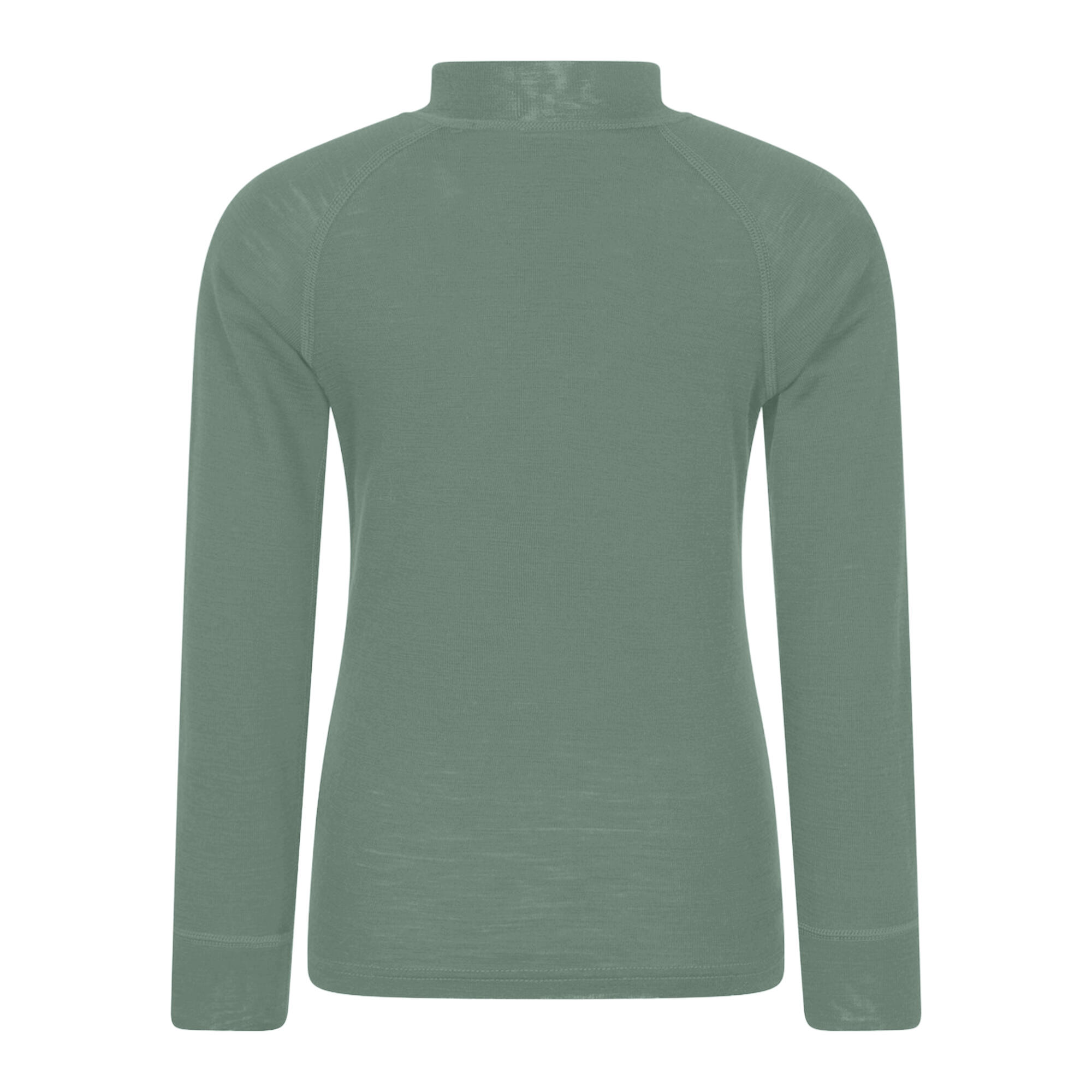 Maglietta Di Base Mezza Cerniera Bambini Mountain Warehouse Verde Kaki 2/4