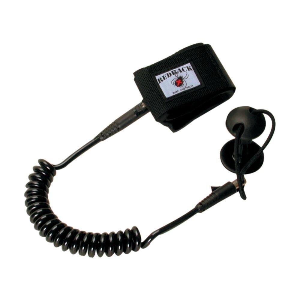 Redback Deluxe Coiled Bodyboard Leash Quick Release Urethane Wrist Strap