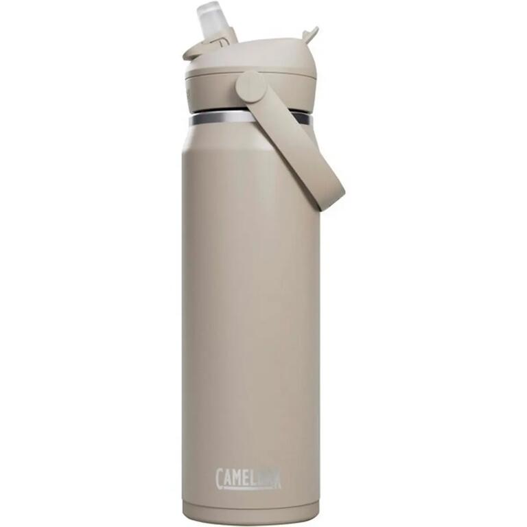 Clear cycling water bottle with black cap