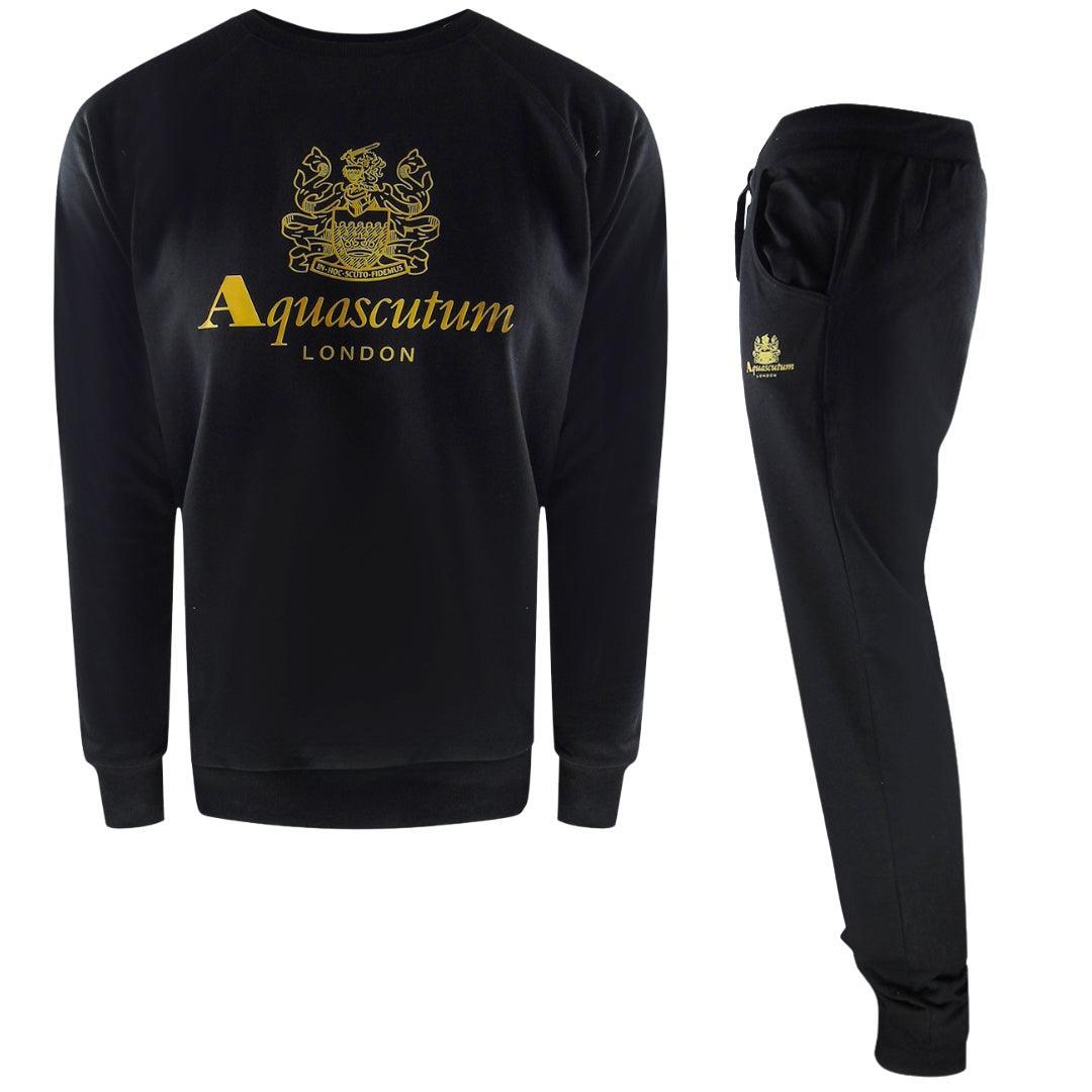 Aquascutum Mens London Logo Crew Neck Tracksuit Set