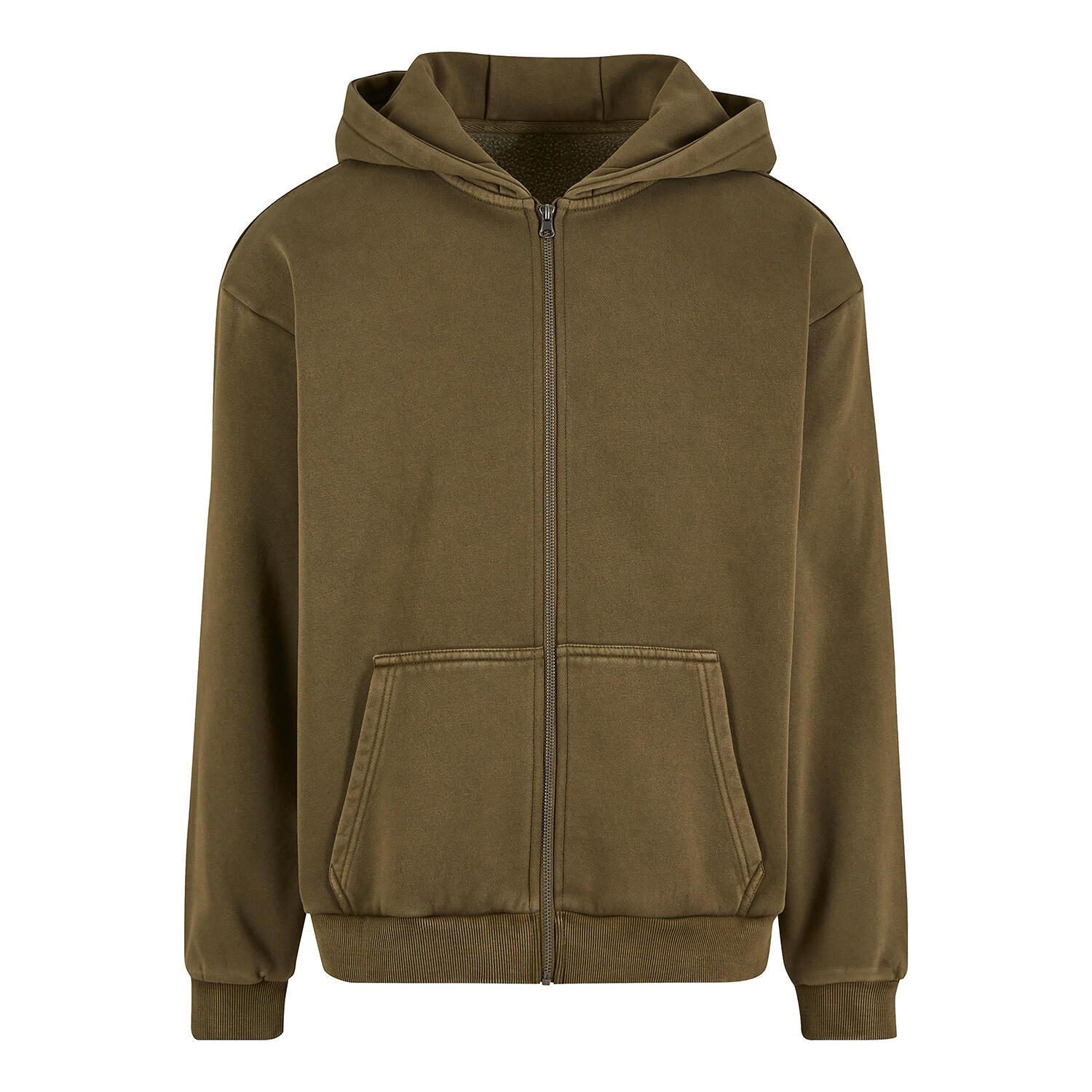 Build Your Brand Mens Vintage Heavy Full Zip Hoodie