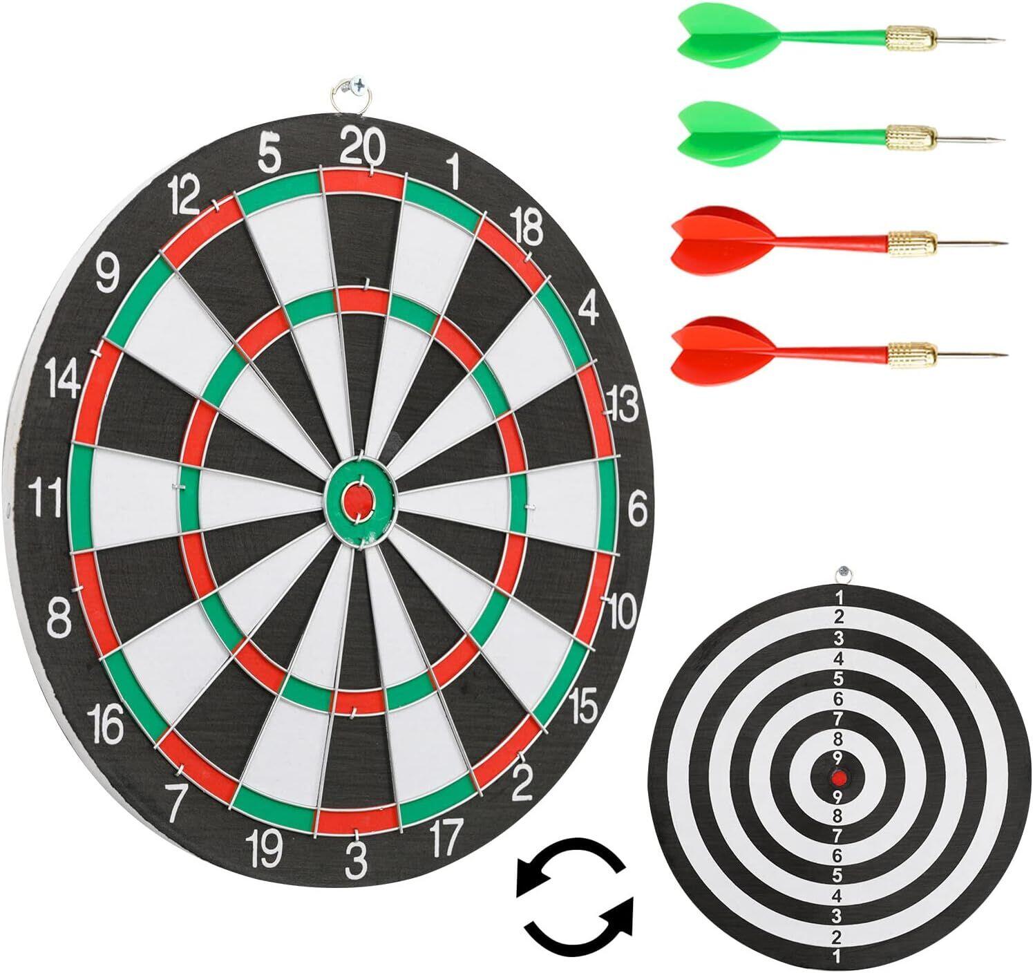 12" Dartboard Dart Board with Steel Darts Professional Competition