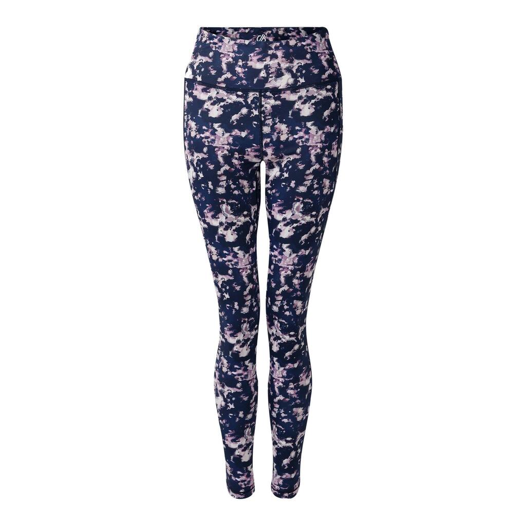 Womens/Ladies Influential II Ink Print Leggings (Navy)