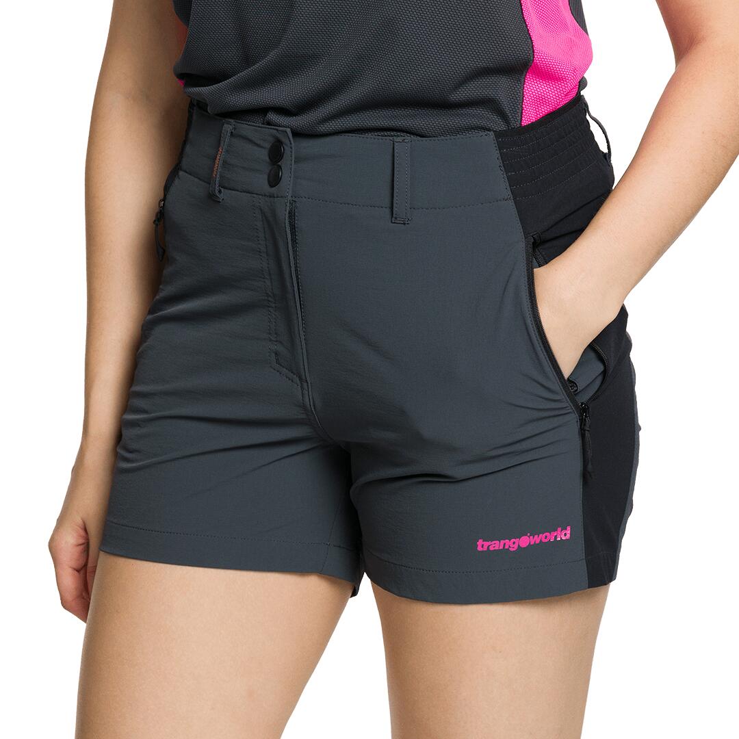 Pantalones cortos para Mujer Trangoworld Brisen Gris/Negro 3/3