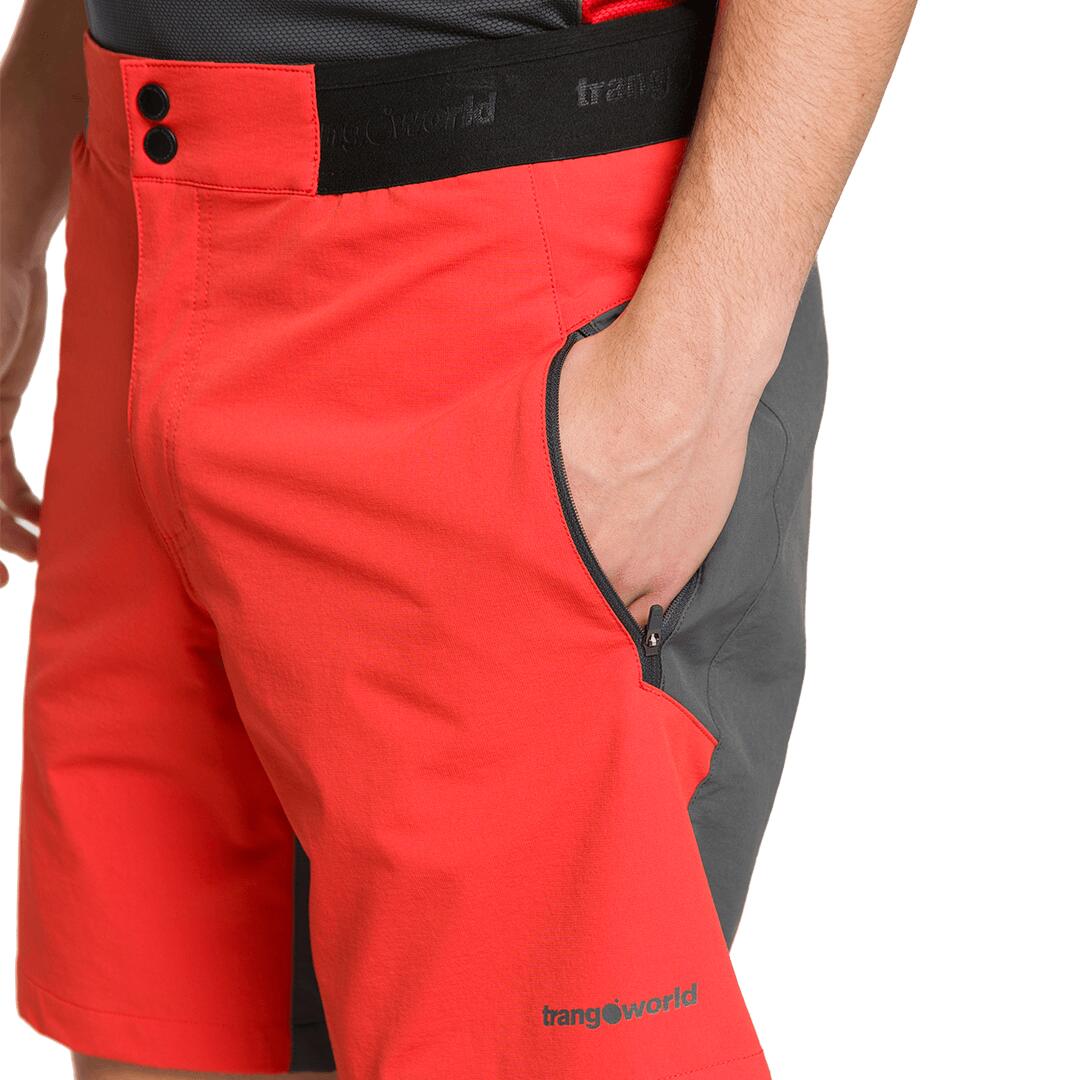 Bermuda para Hombre Trangoworld Hornavan df Rojo/Gris 3/4