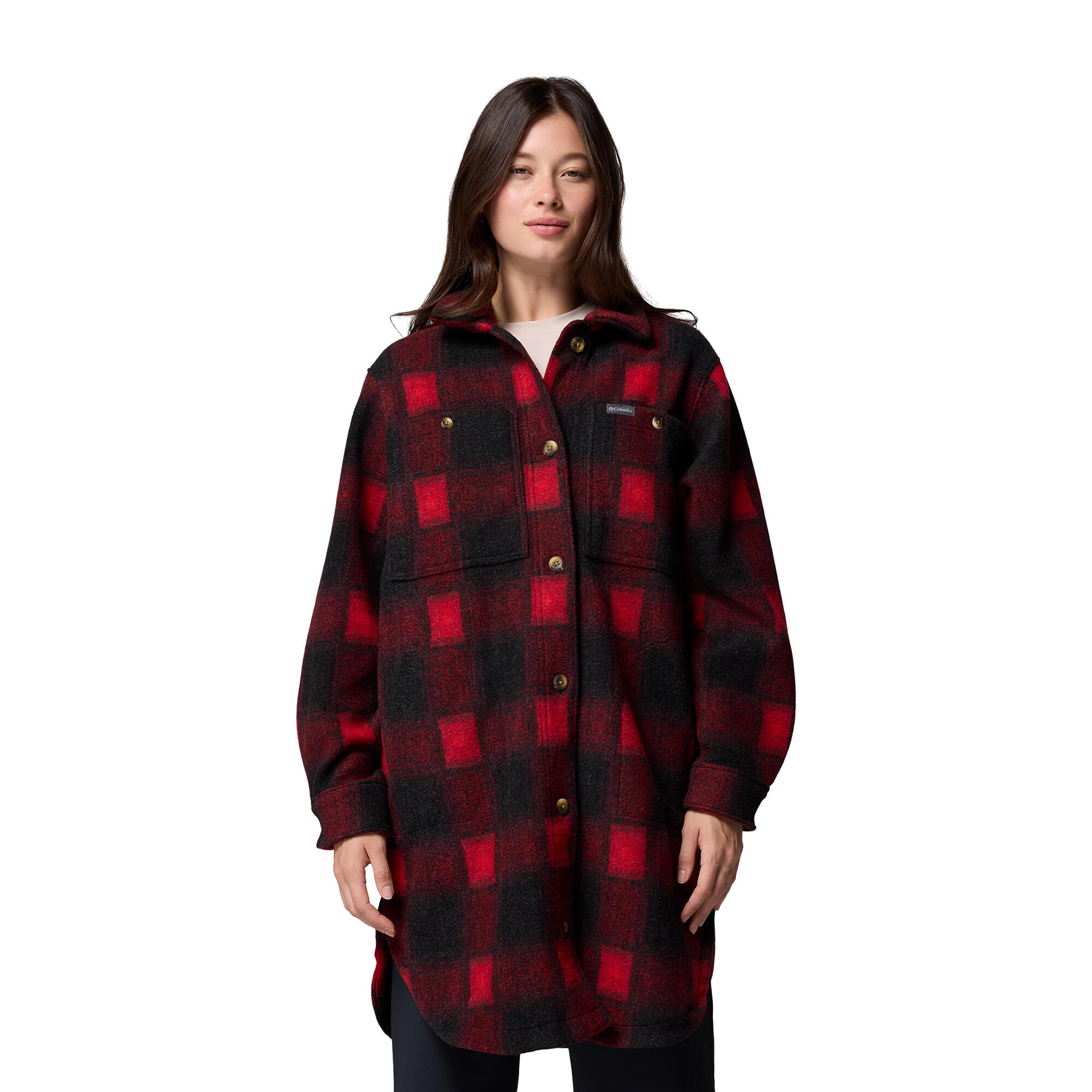 Casaco de lã longo feminino Columbia Wildbest Venture 7/7