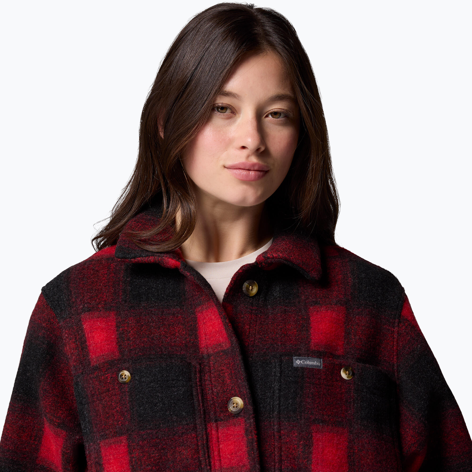 Casaco de lã longo feminino Columbia Wildbest Venture 5/7