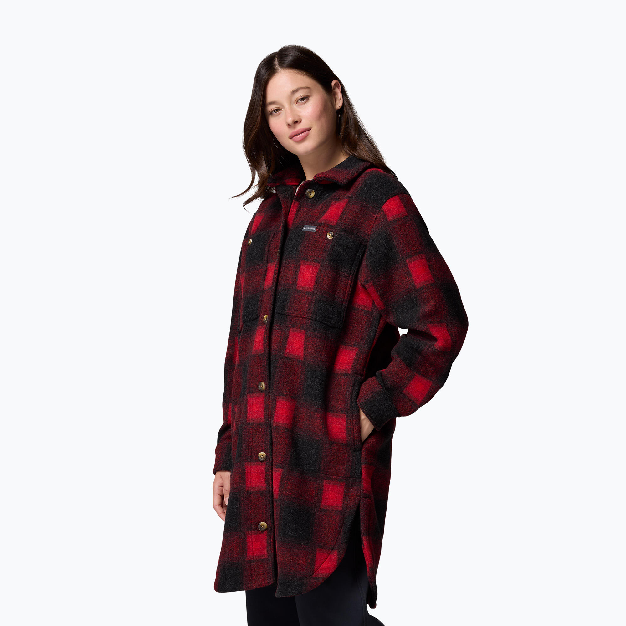 Casaco de lã longo feminino Columbia Wildbest Venture 4/7