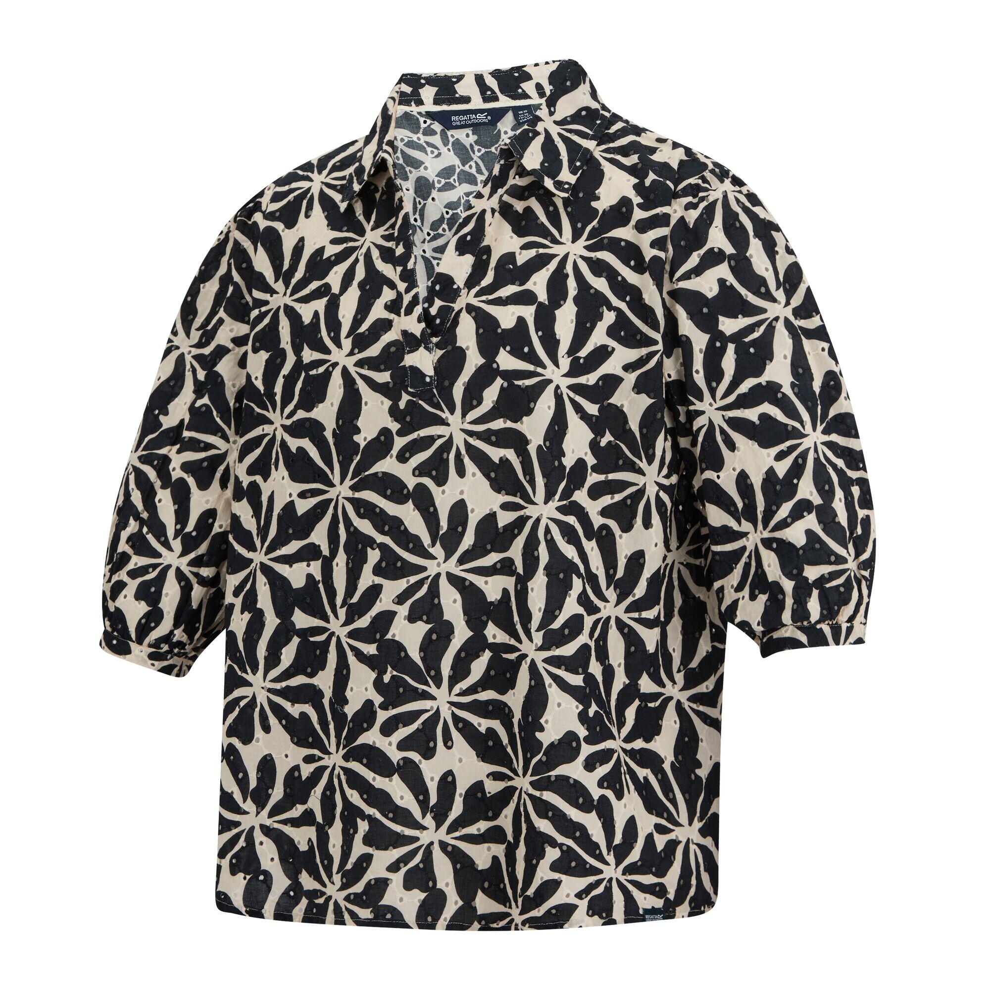 Chemisier Motif/style Floral Abstrait NOFINO Femme (Beige) 3/5
