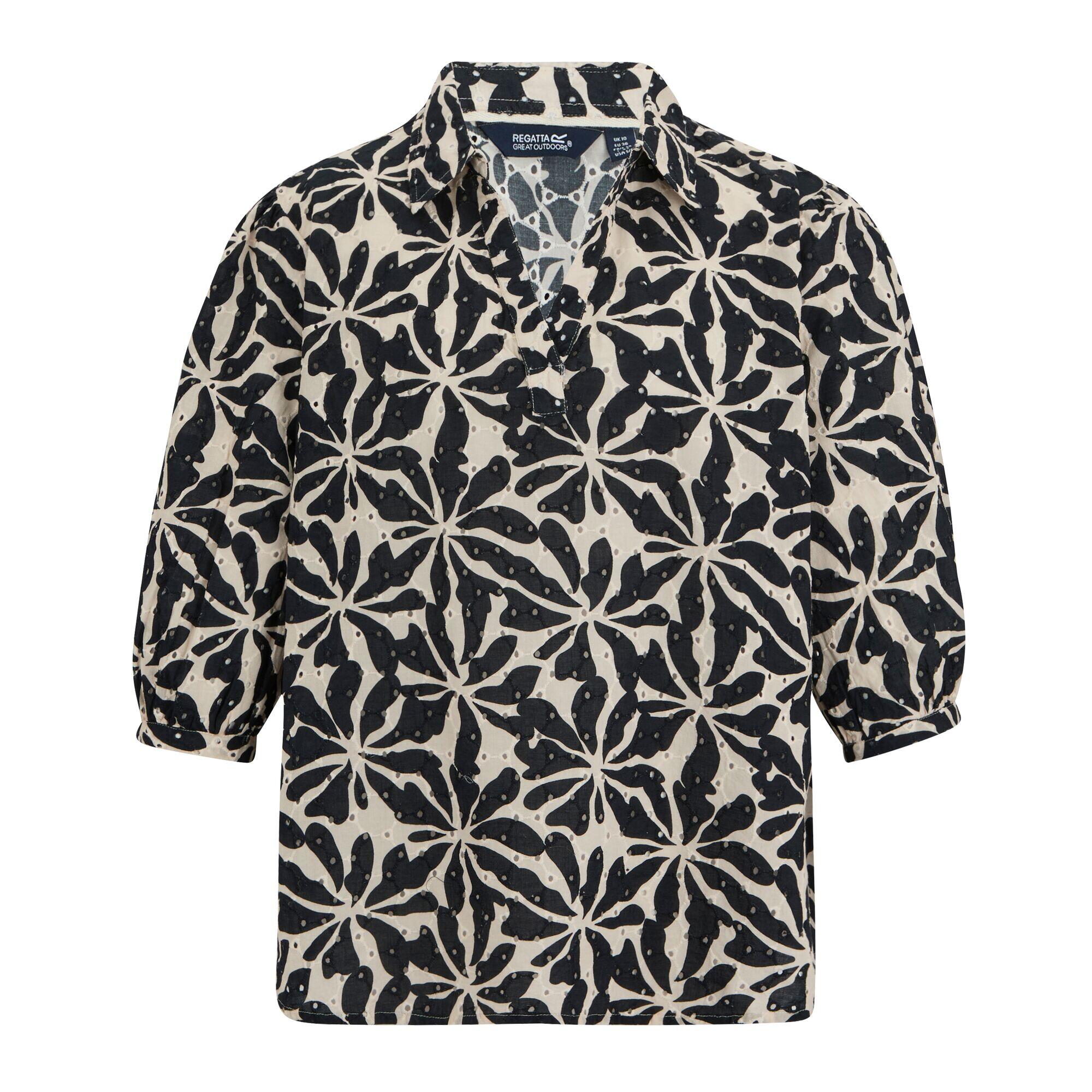 Chemisier Motif/style Floral Abstrait NOFINO Femme (Beige) 1/5