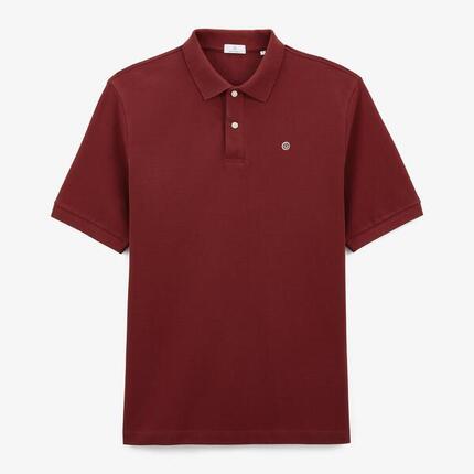 Polo en maille piqué de coton Lucas rouge bordeaux