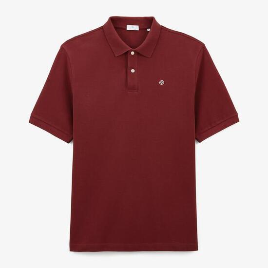 Polo en maille piqué de coton Lucas rouge bordeaux