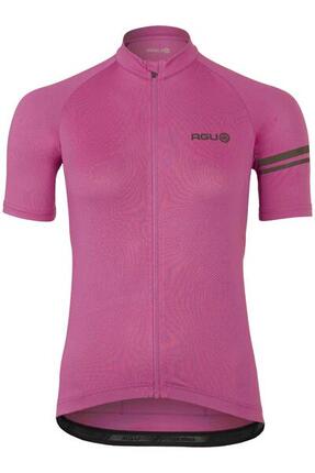 Fietsshirt korte mouwen dames Core sneldrogend 3 zakken electric fuchsia