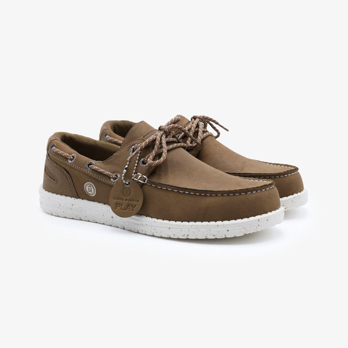Scarpe da barca Socoa color tortora in nabuk 1/6
