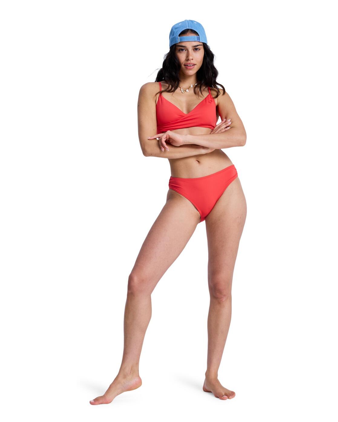 Haut de bikini bralette SOLID ESSENTIALS WRAP BRA Rouge Femme 4/4