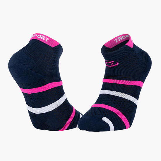 Chaussettes Padel courte Marine/Rose