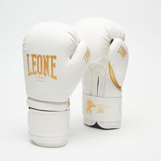 Gants Boxe d'Entraînement, MAT EDITION - Leone 1947 - 10 Oz - Blanc - Velcro