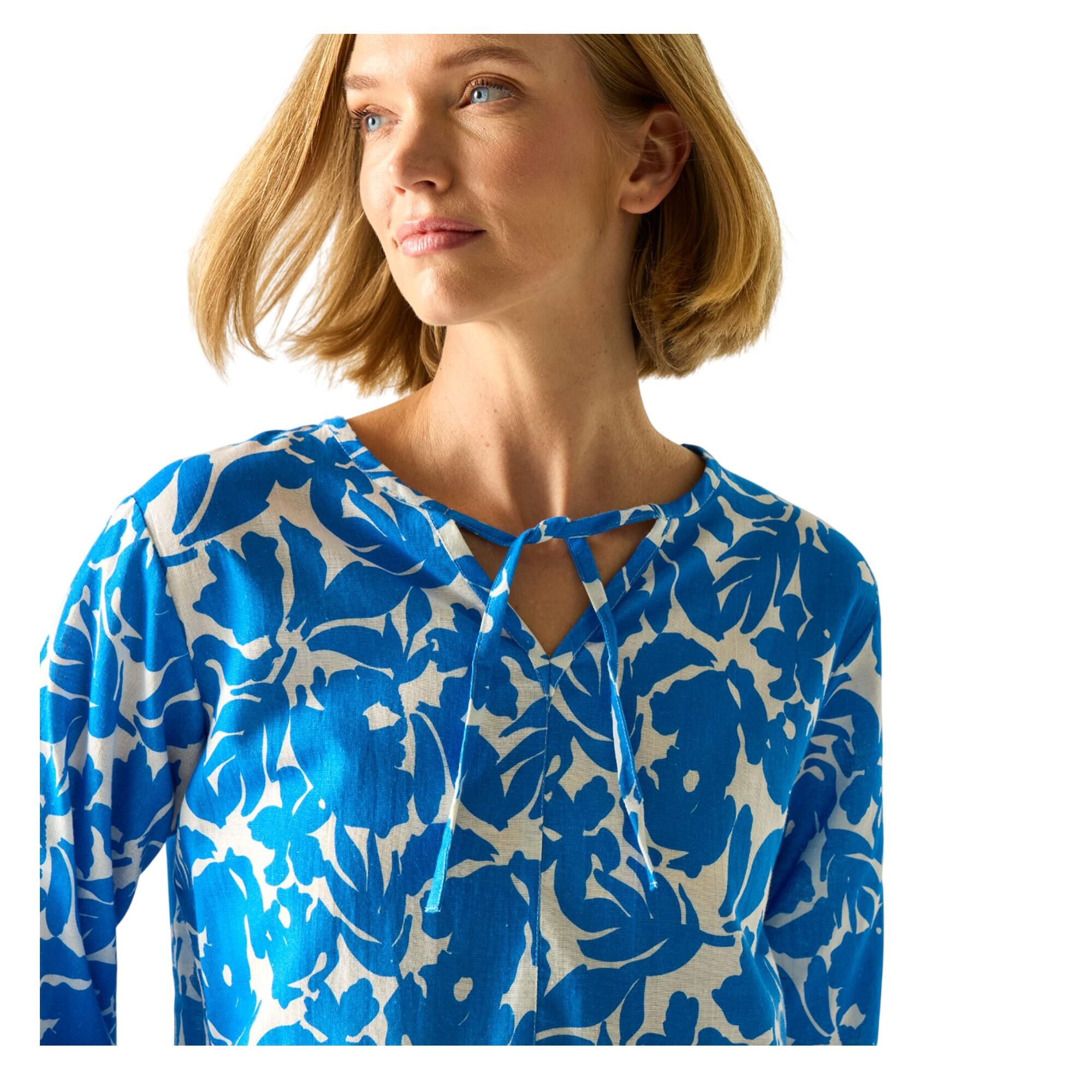 Chemisier Motif/style Floral PRIMDEN Femme (Bleu) 3/5