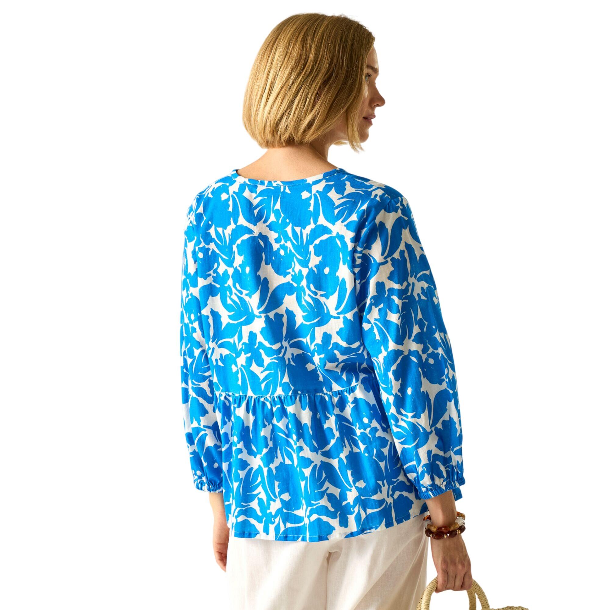 Chemisier Motif/style Floral PRIMDEN Femme (Bleu) 2/5