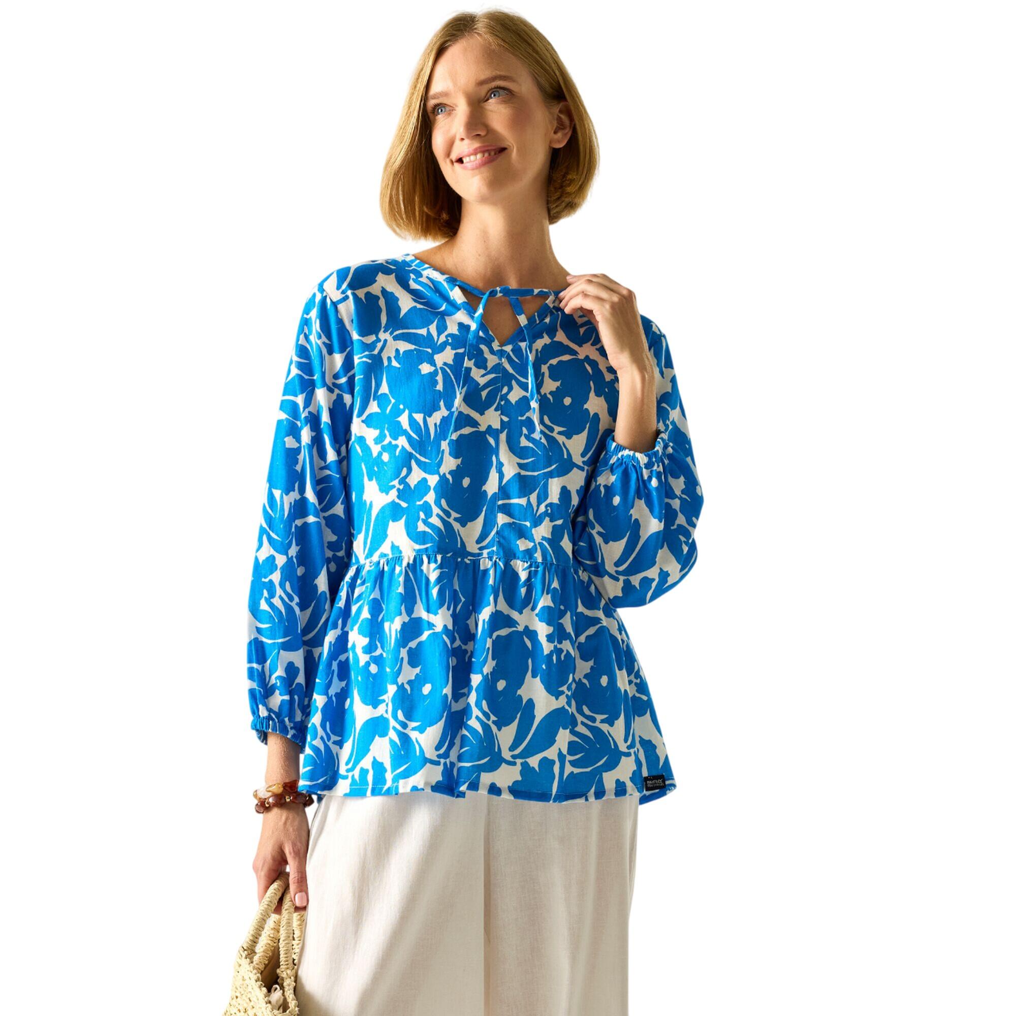Chemisier Motif/style Floral PRIMDEN Femme (Bleu) 1/5