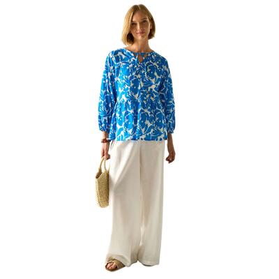 Dames primden fleur bloom overhemd (blauw)