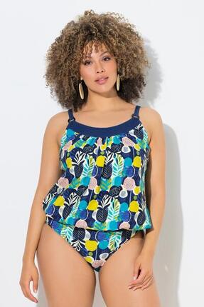 Femme Tankini avec bonnets souples motif feuilles