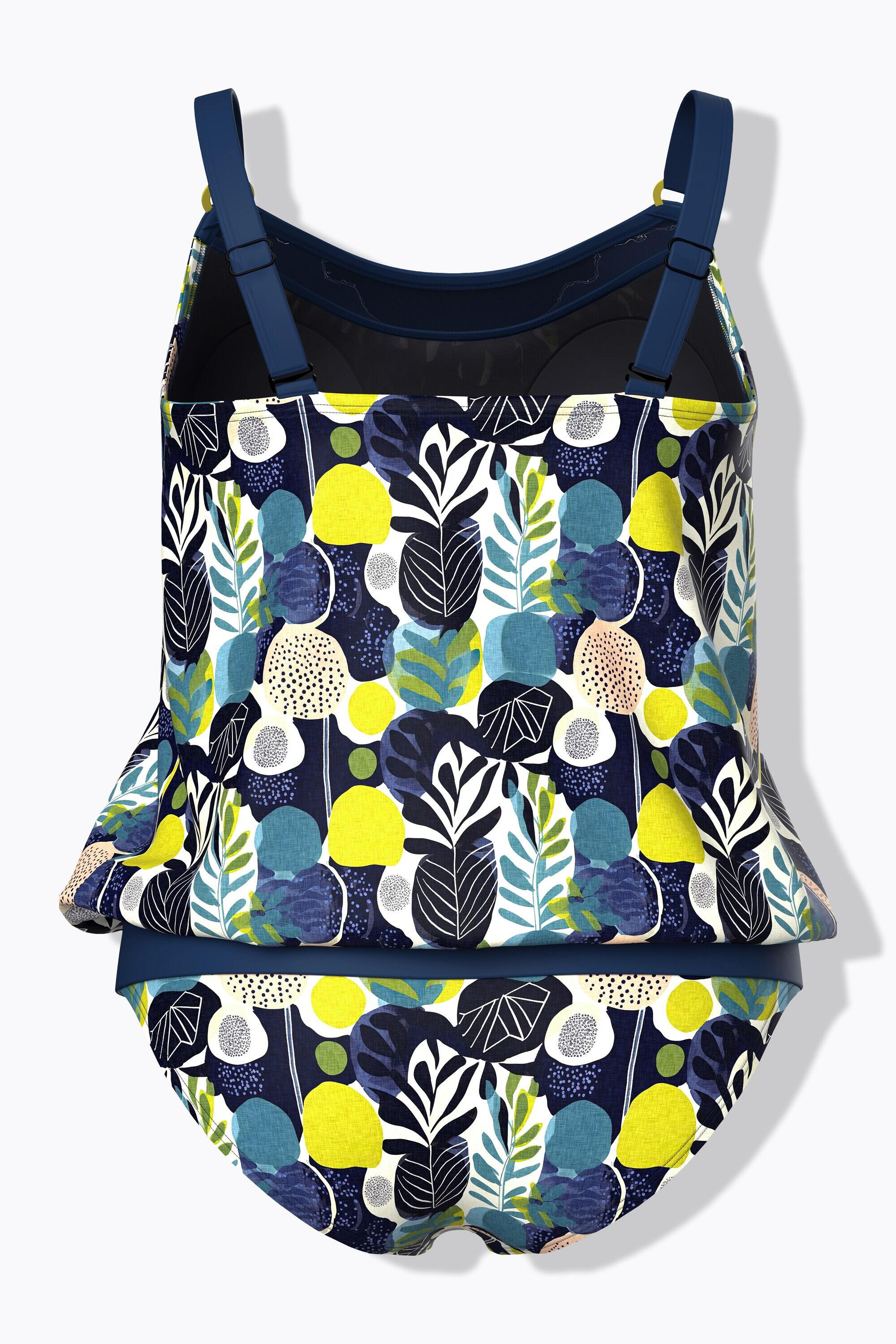 Femme Tankini avec bonnets souples motif feuilles 7/7