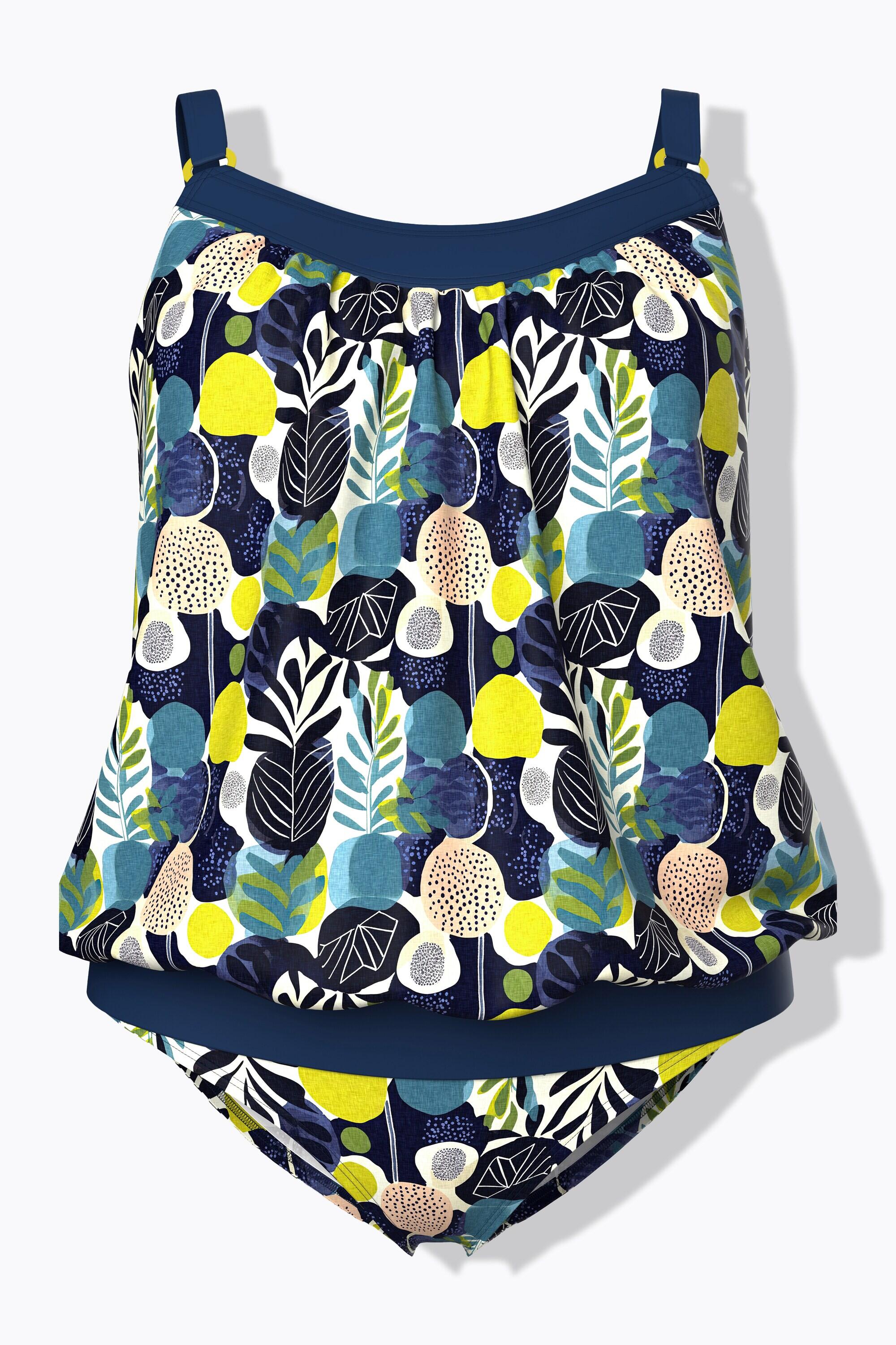 Femme Tankini avec bonnets souples motif feuilles 6/7