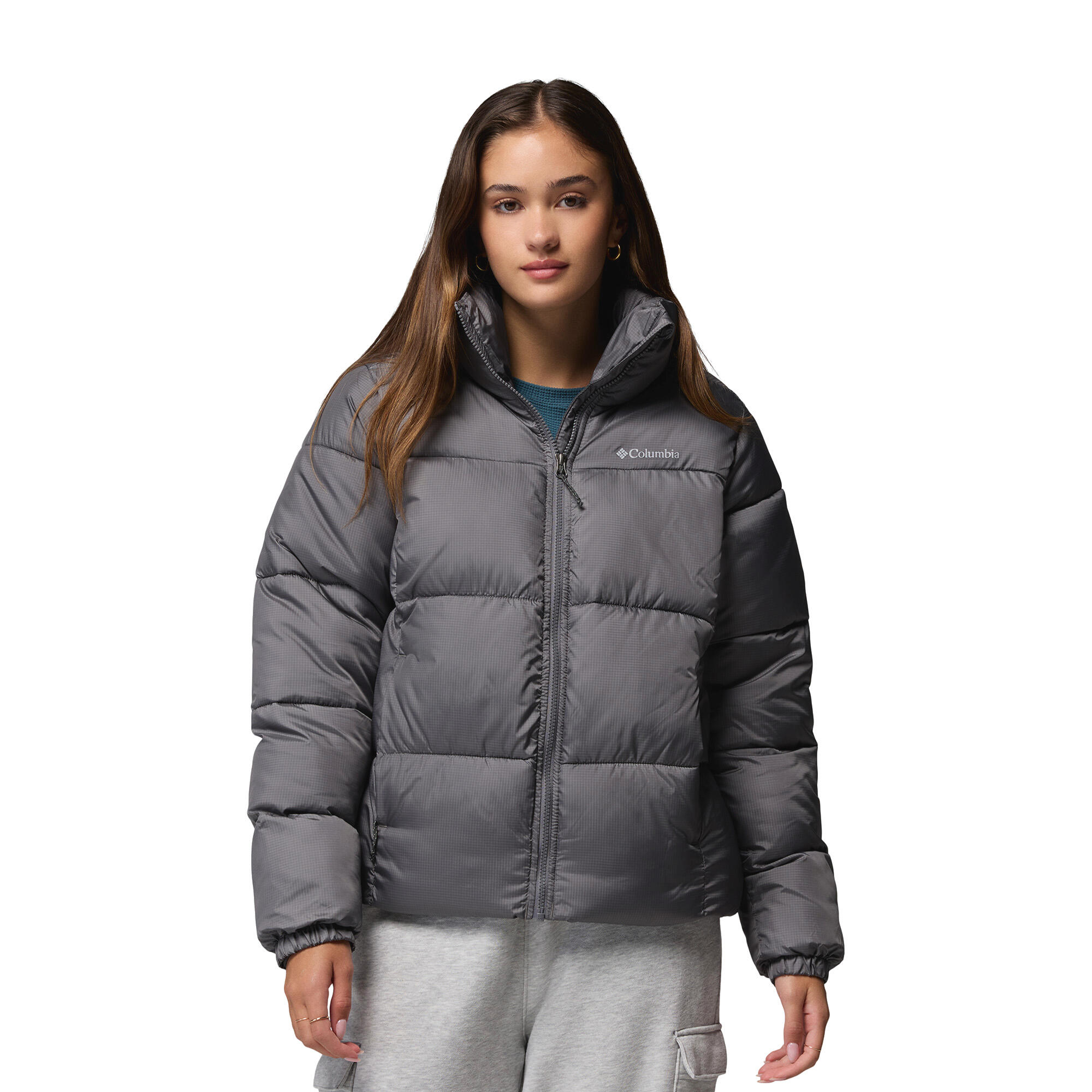 Casaco feminino acolchoado Columbia Puffect II com zíper completo 7/7