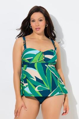 Dames tankini bladeren softcups verstelbare schouderbandjes