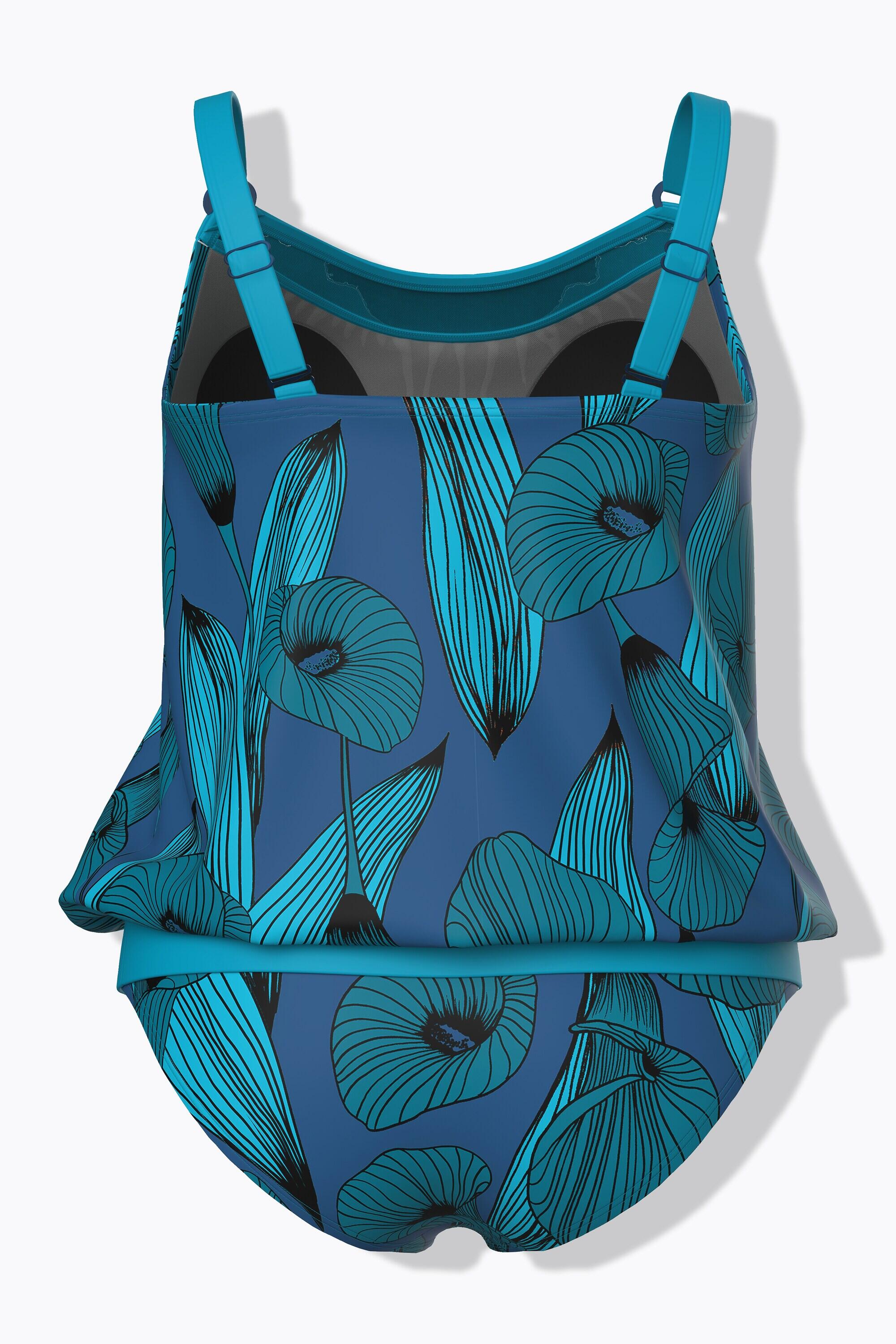 Femme Tankini avec bonnets souples motif arums 7/7