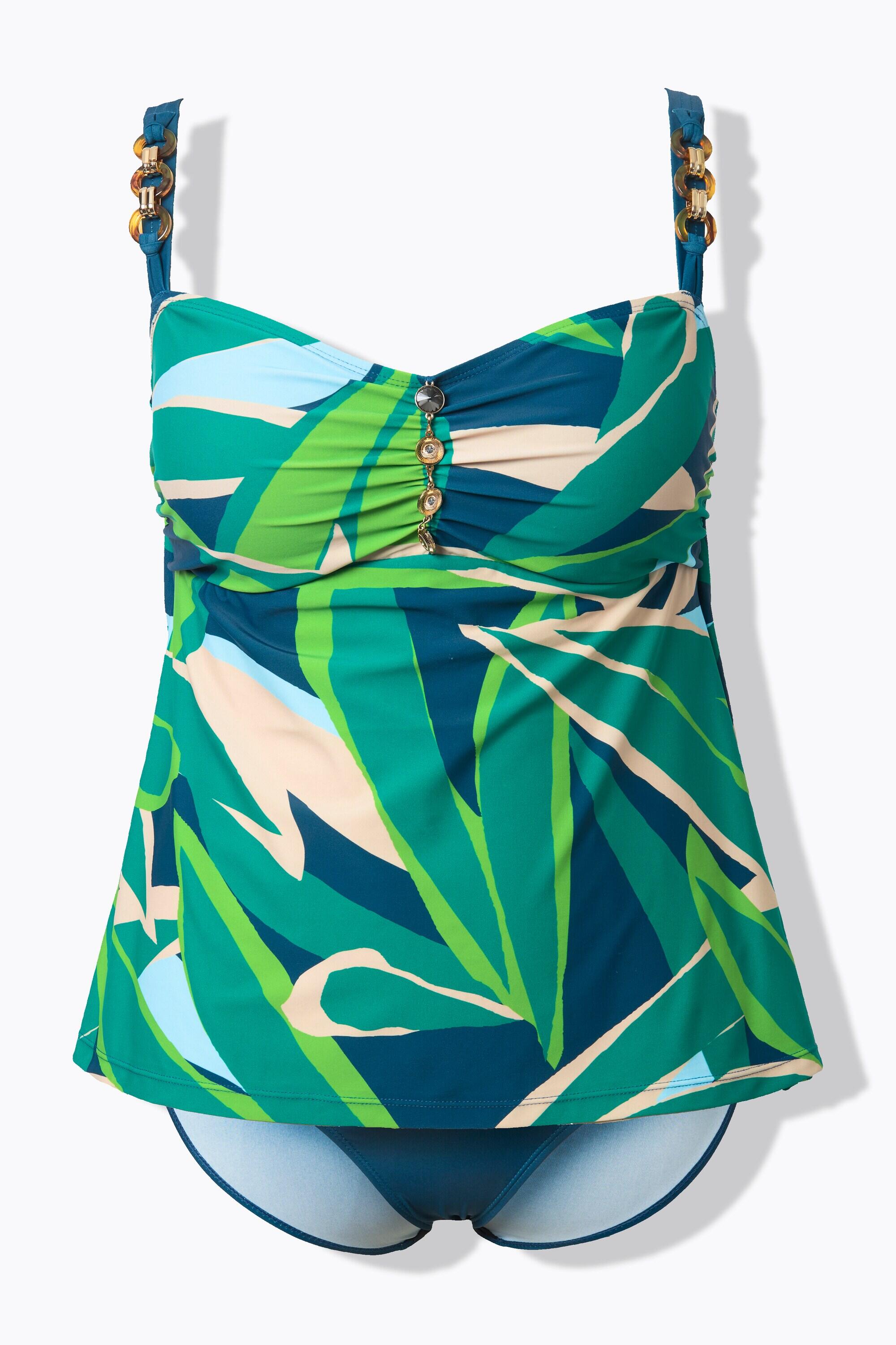 Damen Tankini Blätter Softcups Träger verstellbar 6/6