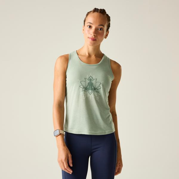 Womens/Ladies Harmonic Yoga Pose Bamboo Vest Top (Glacier Green)