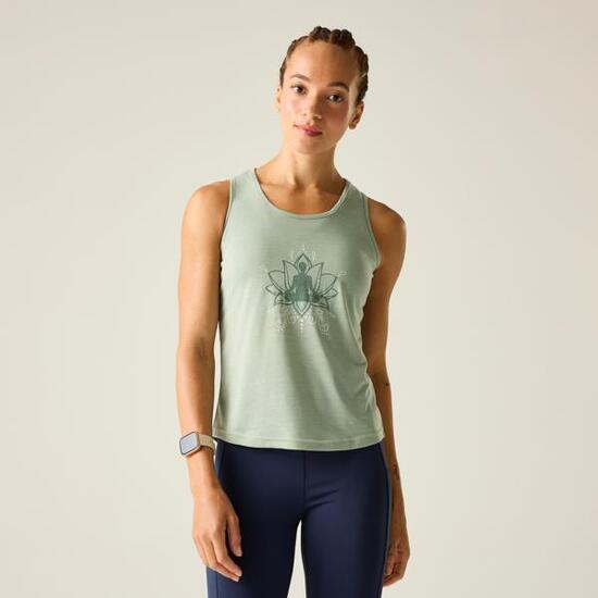 Débardeur Motif/style Posture De Yoga HARMONIC Femme (Vert Pâle)