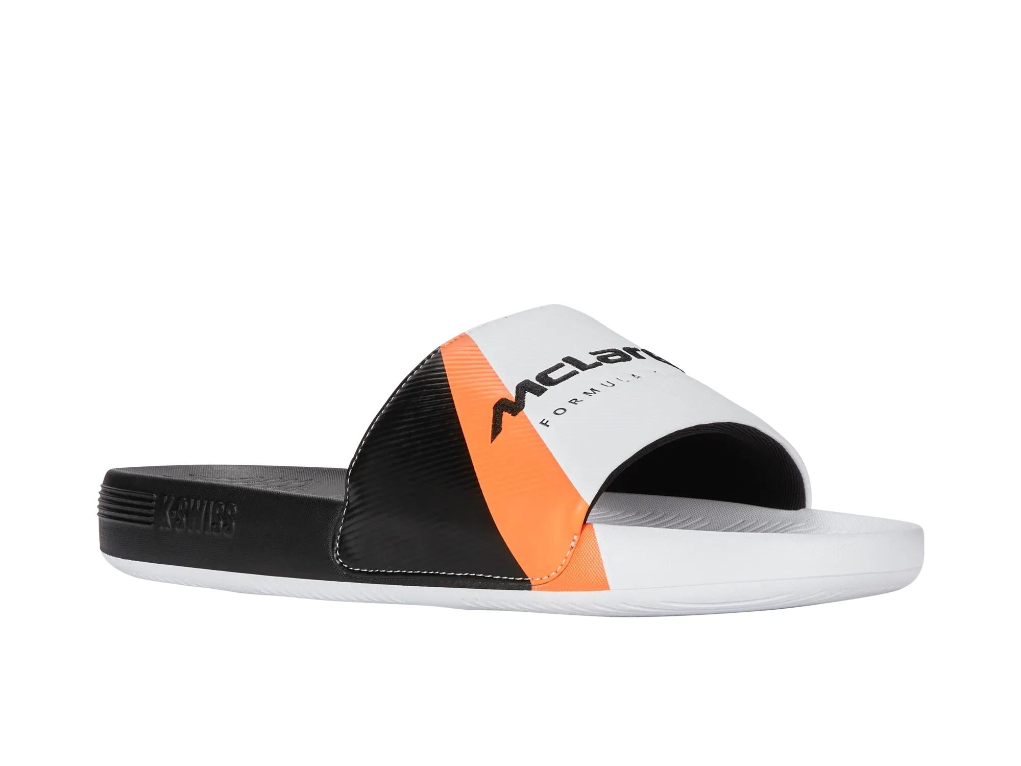 K-SWISS SLIDE SNDL X McLaren sandalias de hombre, blanco/negro/naranja 2/4