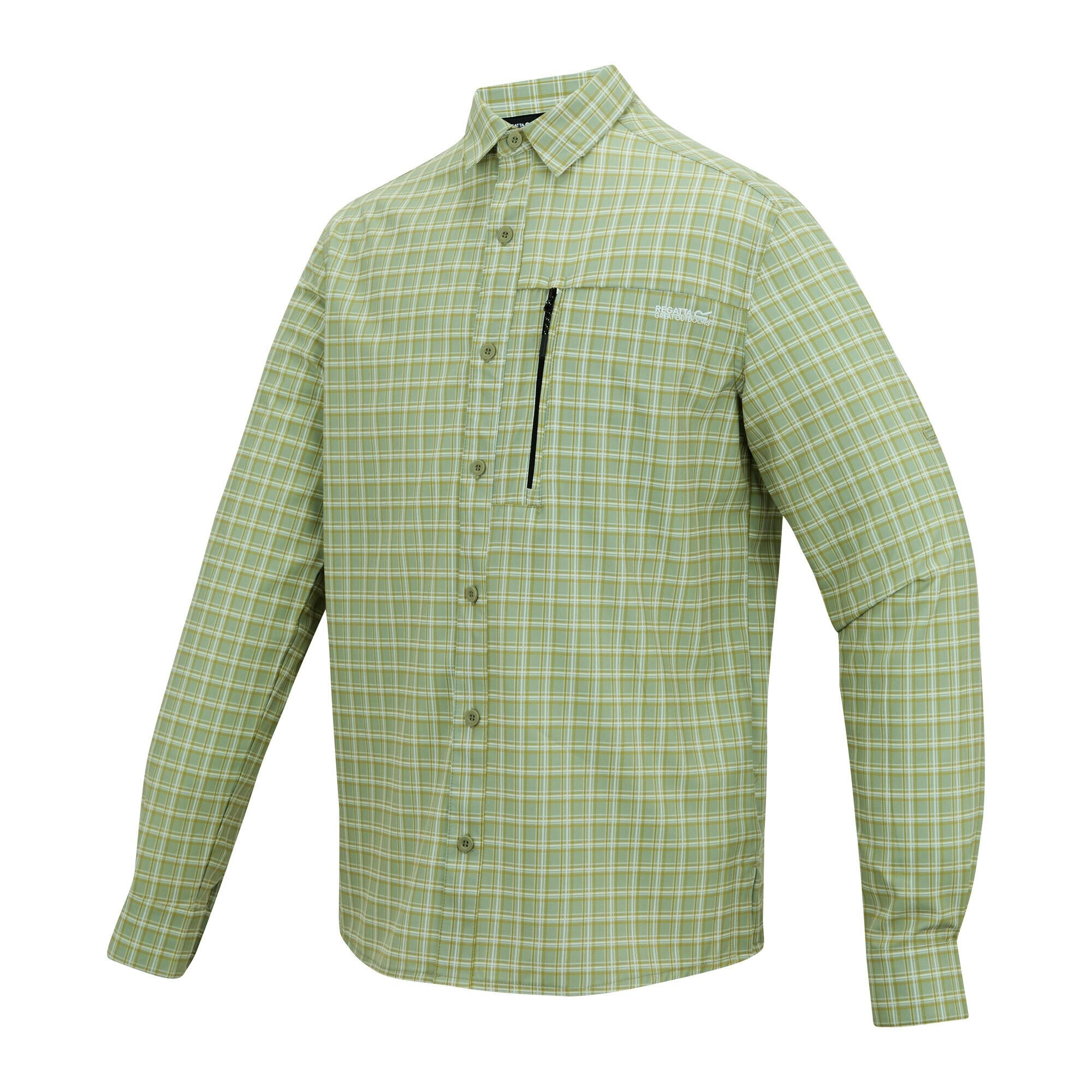 Chemise De Voyage Motif/style À Carreaux Homme (Sauge Clair) 3/5