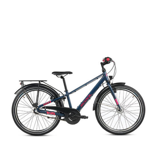 troX pro, 24 Zoll Kinderfahrrad, 3-Gang, Grau/Gelb, 130–145 cm
