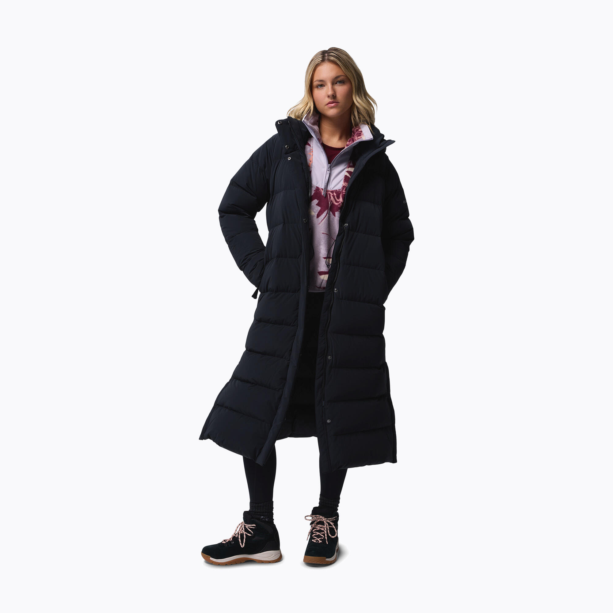 Dames donsjas Columbia Amaze Puff Long met capuchon 6/7