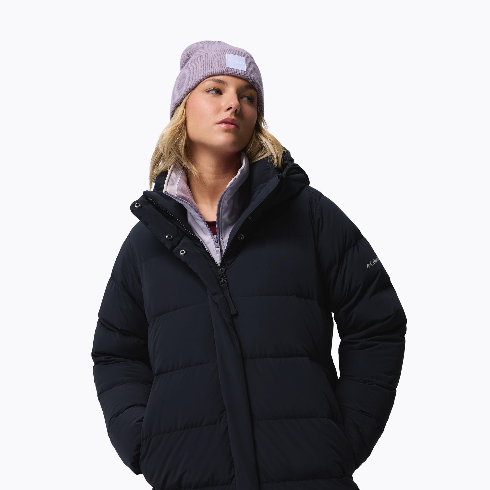 Dames donsjas Columbia Amaze Puff Long met capuchon 7/7