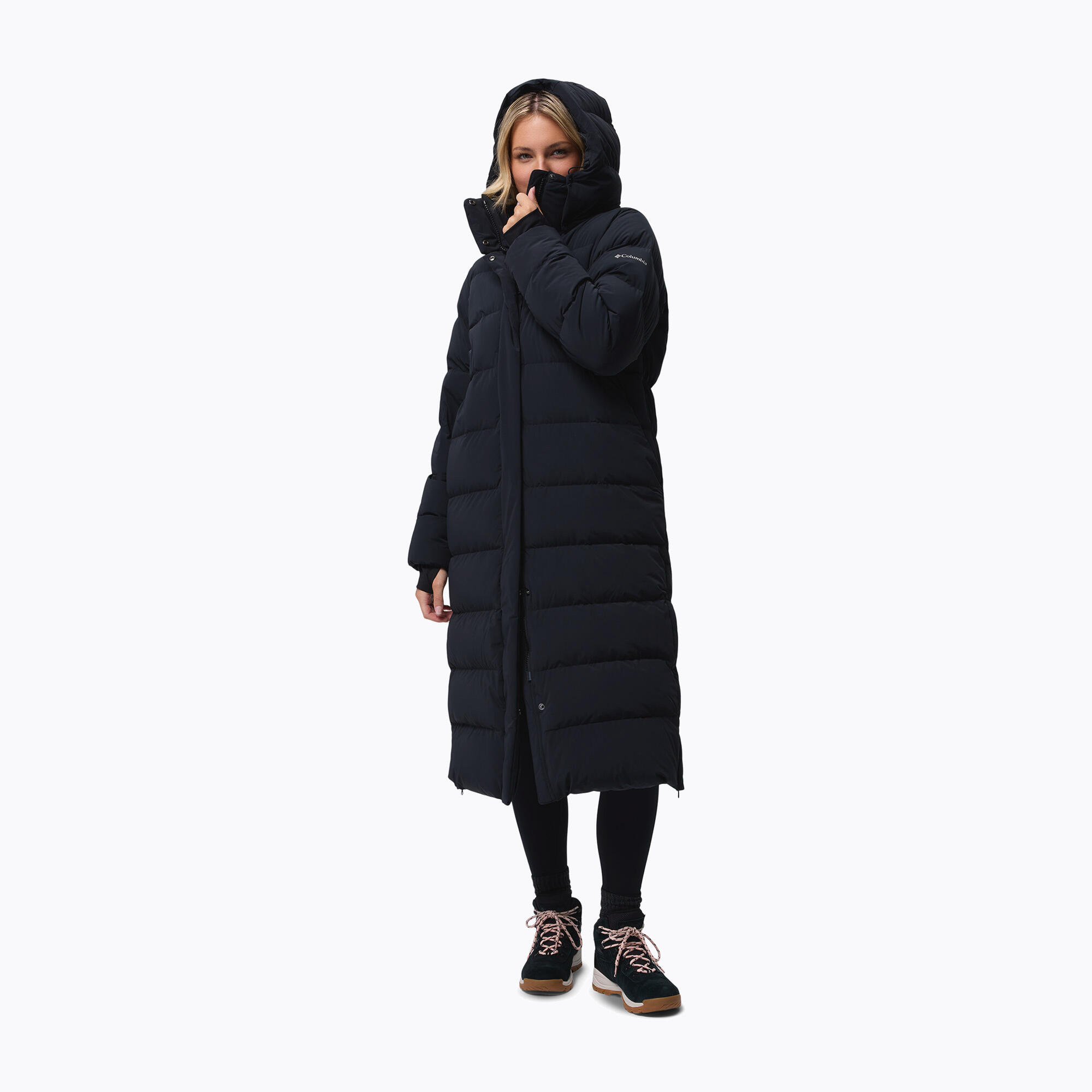Dames donsjas Columbia Amaze Puff Long met capuchon 4/7