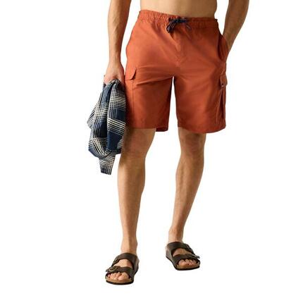 Short De Bain Uni À Taille Élastiquée BLANMONT Homme (Rouge Orange)