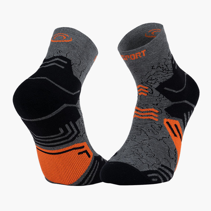 Chaussettes TREK GR MID "LYOCELL" Gris/Orange 1/1