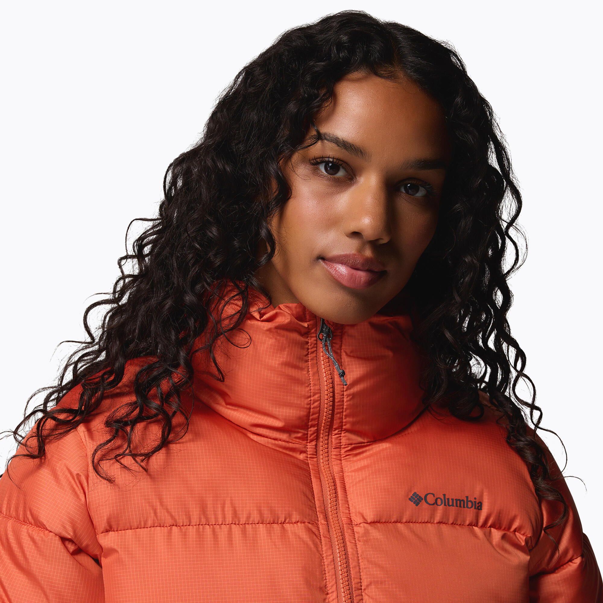 Casaco feminino acolchoado Columbia Puffect II com zíper completo 6/7