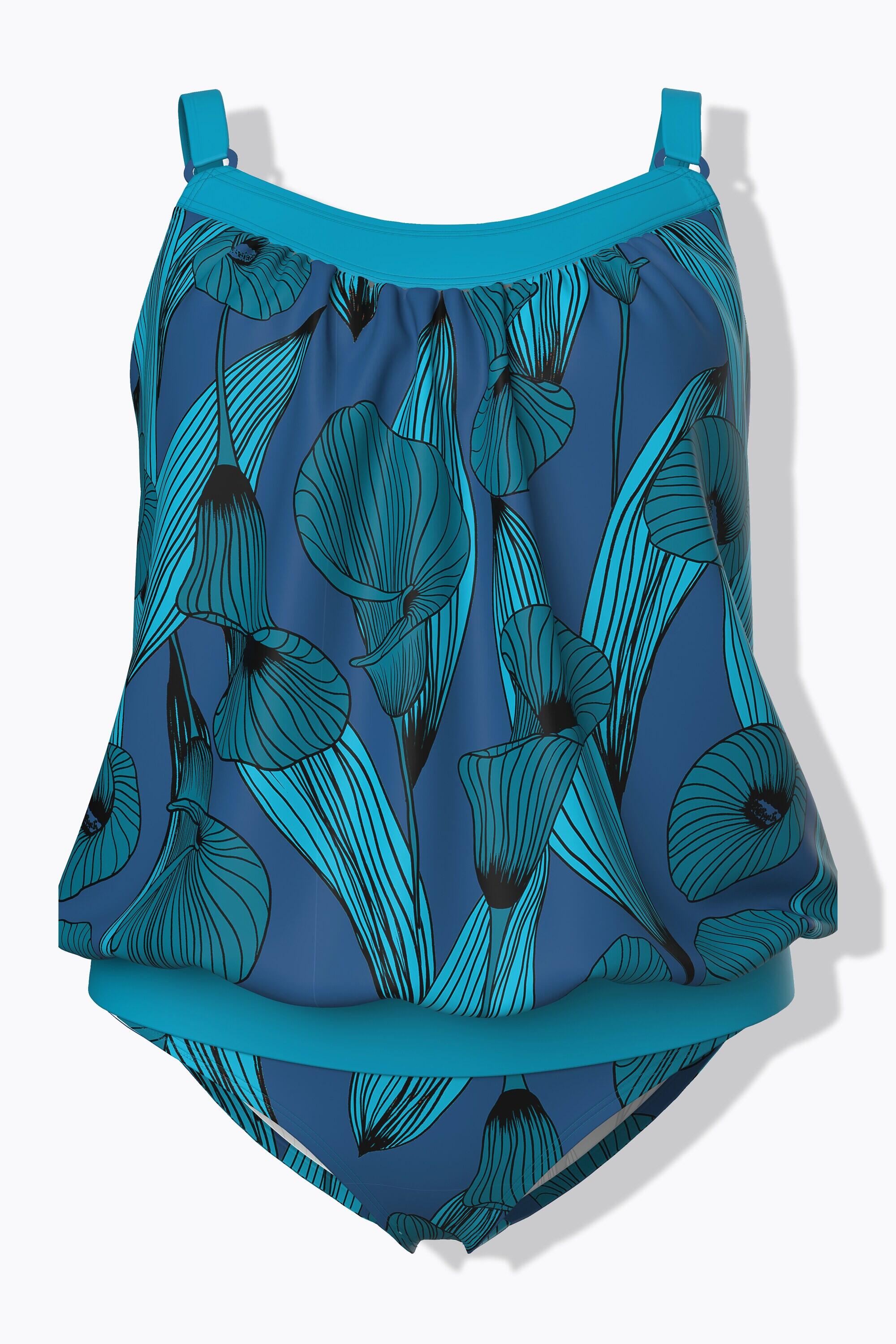 Femme Tankini avec bonnets souples motif arums 6/7
