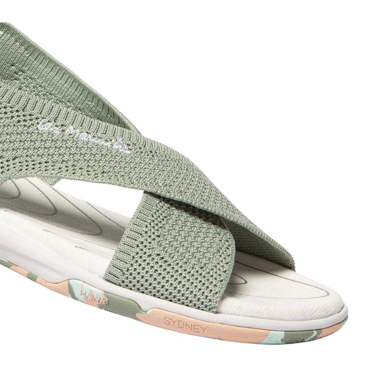 Sandales plates - Loisirs - Femme - Velcro, talon 32 mm - JAZZFIT Vert Camo 3/5