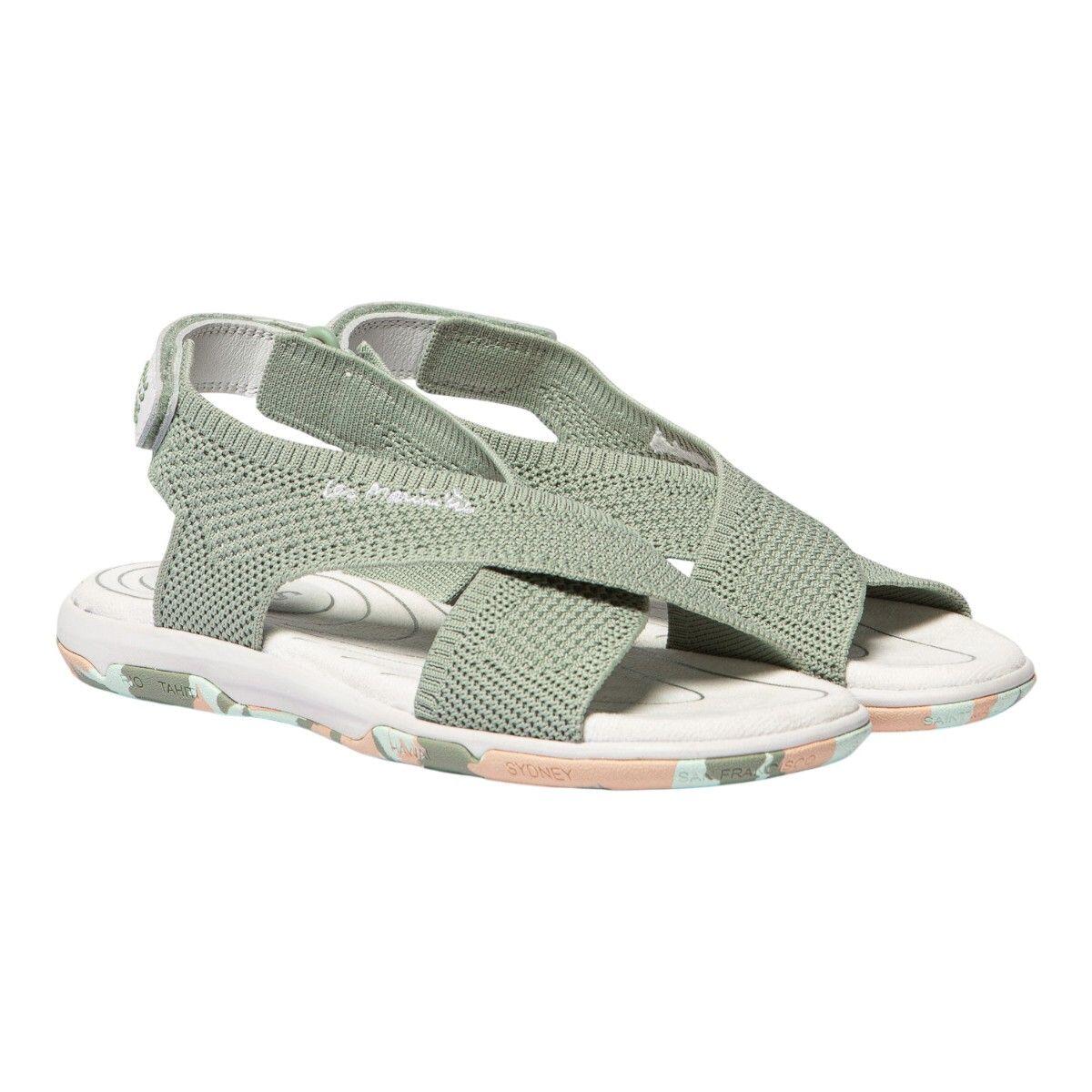 Sandales plates - Loisirs - Femme - Velcro, talon 32 mm - JAZZFIT Vert Camo 4/5