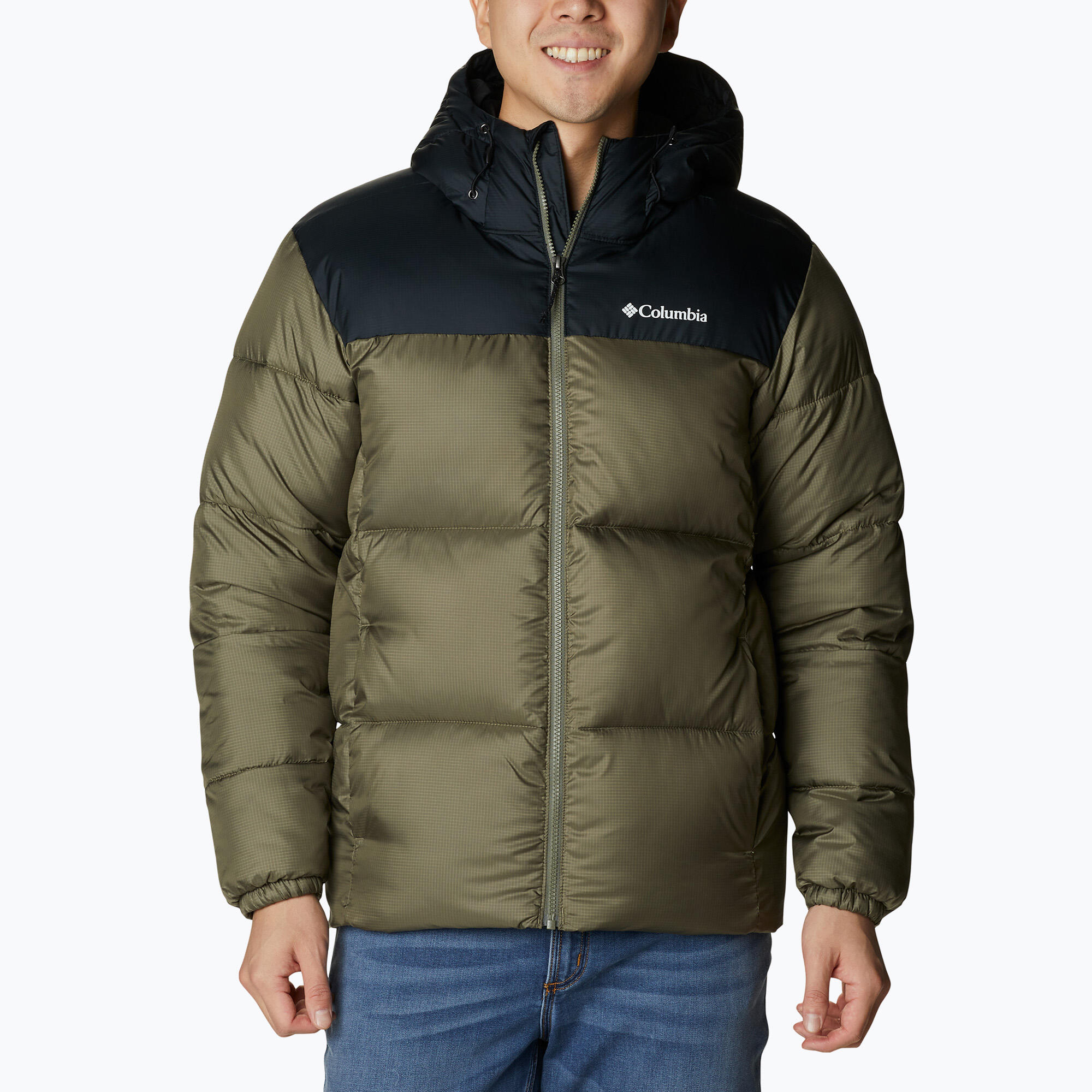 Jaqueta masculina acolchoada Columbia Puffect II com capuz 1/6