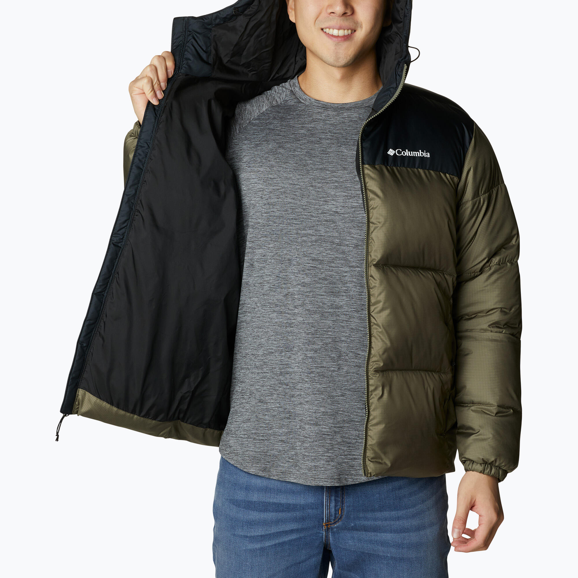 Jaqueta masculina acolchoada Columbia Puffect II com capuz 5/6